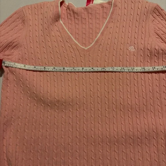 Ralph Lauren Soft Pink V-Neck Sweater - Picture 4 of 5